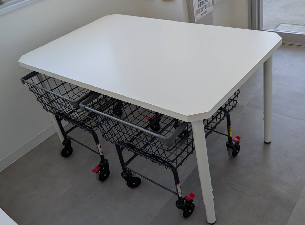 【送料無料】コインランドリー テーブル(作業台)1400×850mmアジャスター脚付き